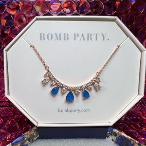 Bomb Party Blue and Rose GoldNecklace